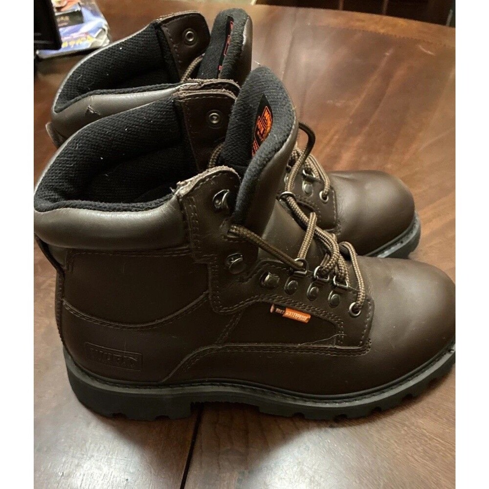 Worx By Red Wing Shoes ASTM F2413-05 Steel Toe Brown Leather sise 8M - Picture 3 of 10